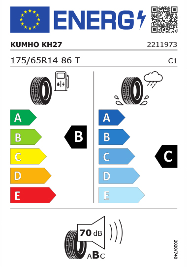 Kia Tyre Label  - kumho-2211973-175-65R14
